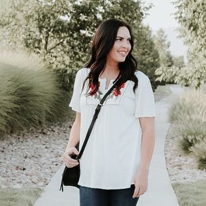 White embroidered top